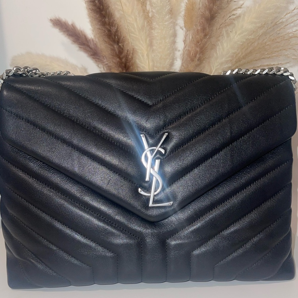 Authentic Saint Laurent  black “LouLou” medium
